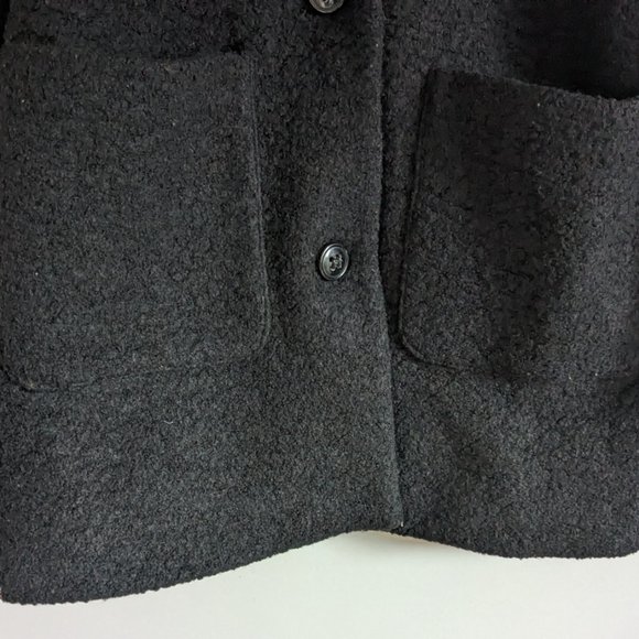 Women's Vera Moda Black Boucle Boxy Cocoon Style 3/4 Length Coat Size XS - Picture 7 of 9